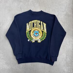 Vintage 80s NCAA Michigan University Double Sided Sweatshirt Extra Extra Large